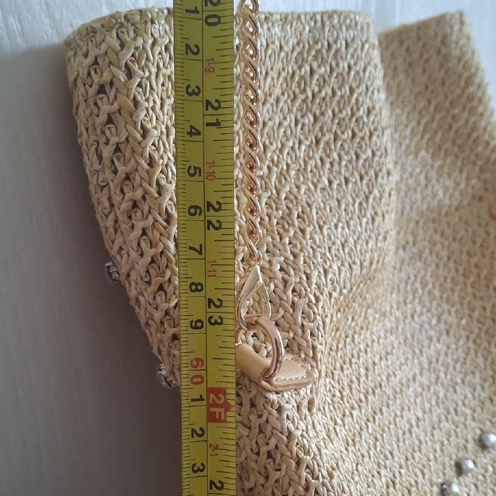 Urban Outfitters Beige Woven Shoulder Bag with Rhinestone Trim - Picture 5 of 6